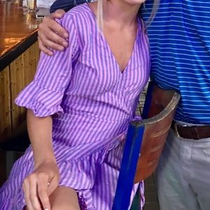Casual, Gap pink/purple striped wrap dress size XS